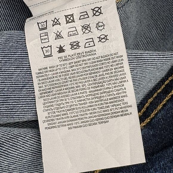 mango MNG Catherine Raw Hem High Waist Wide Leg Culotte Jeans Size 18 Dark Blue - Picture 10 of 15